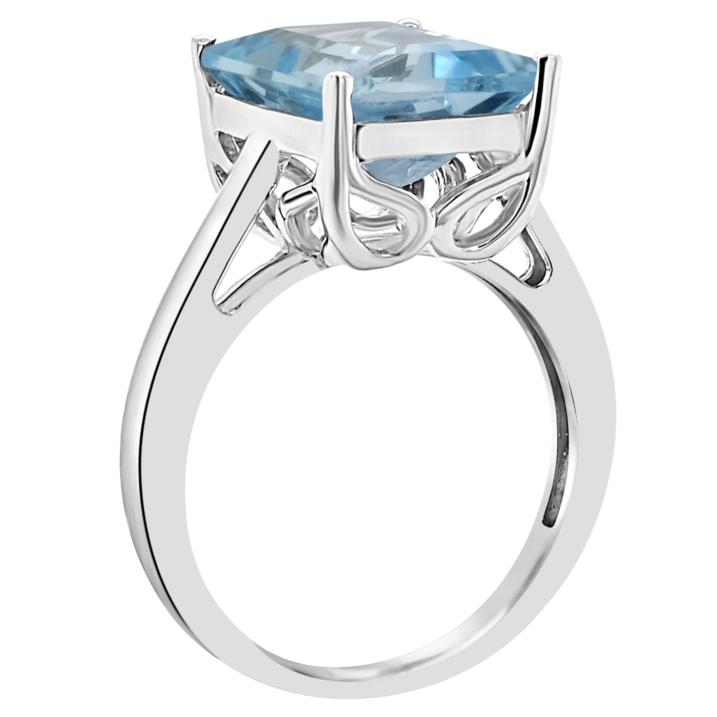 高い信頼 厚い信頼 10x8mm Sterling Over Rhodium Topaz Blue Sky Cut Emerald アクセサリー