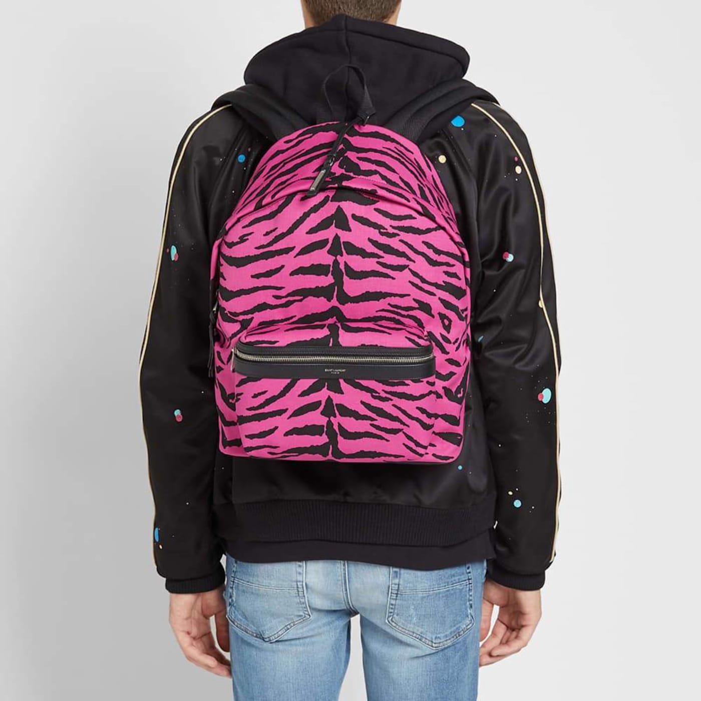 バッグ SAKURAI Saint Laurent Unisex Pink Zebra City Backpack - 181KZA