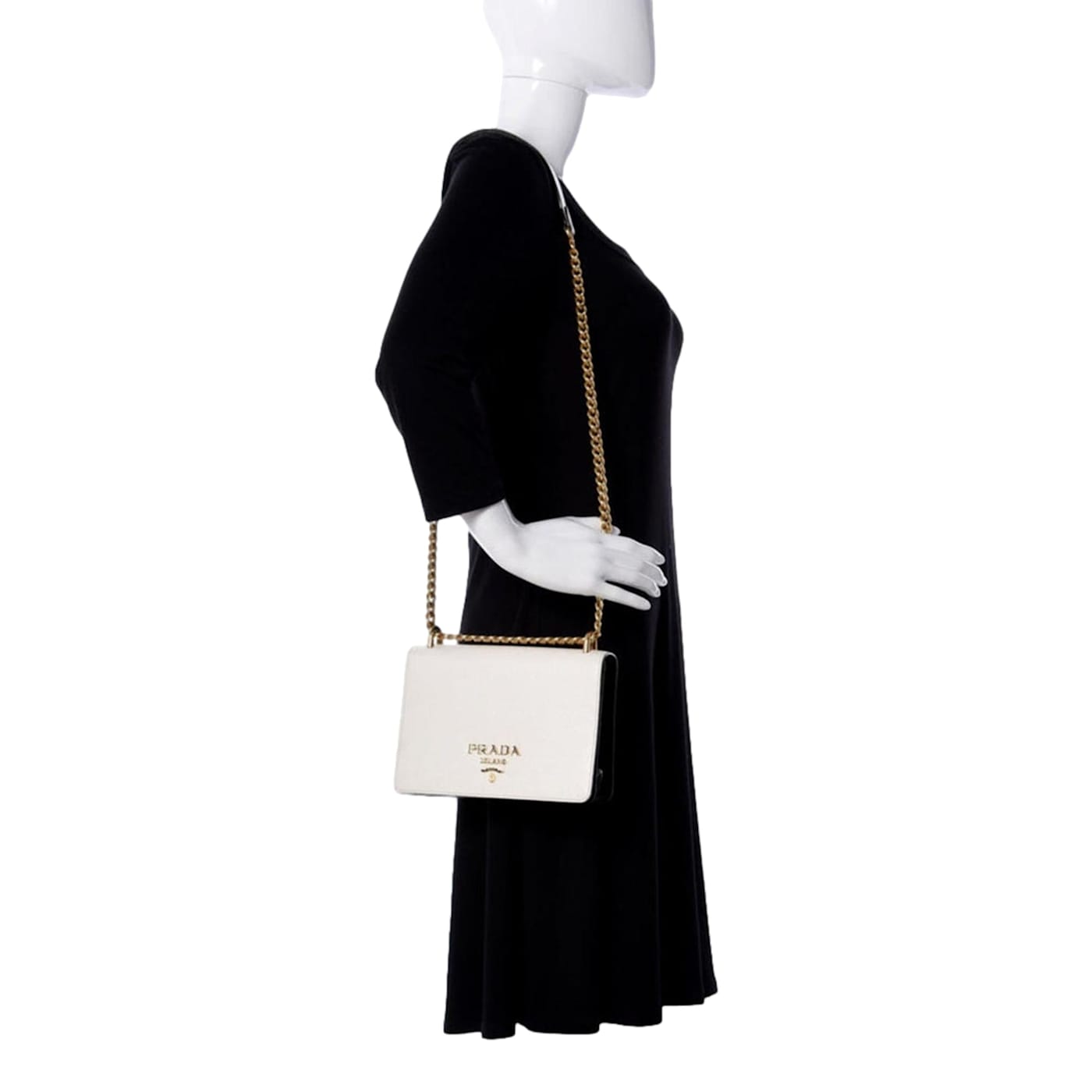 Prada black and white bag store