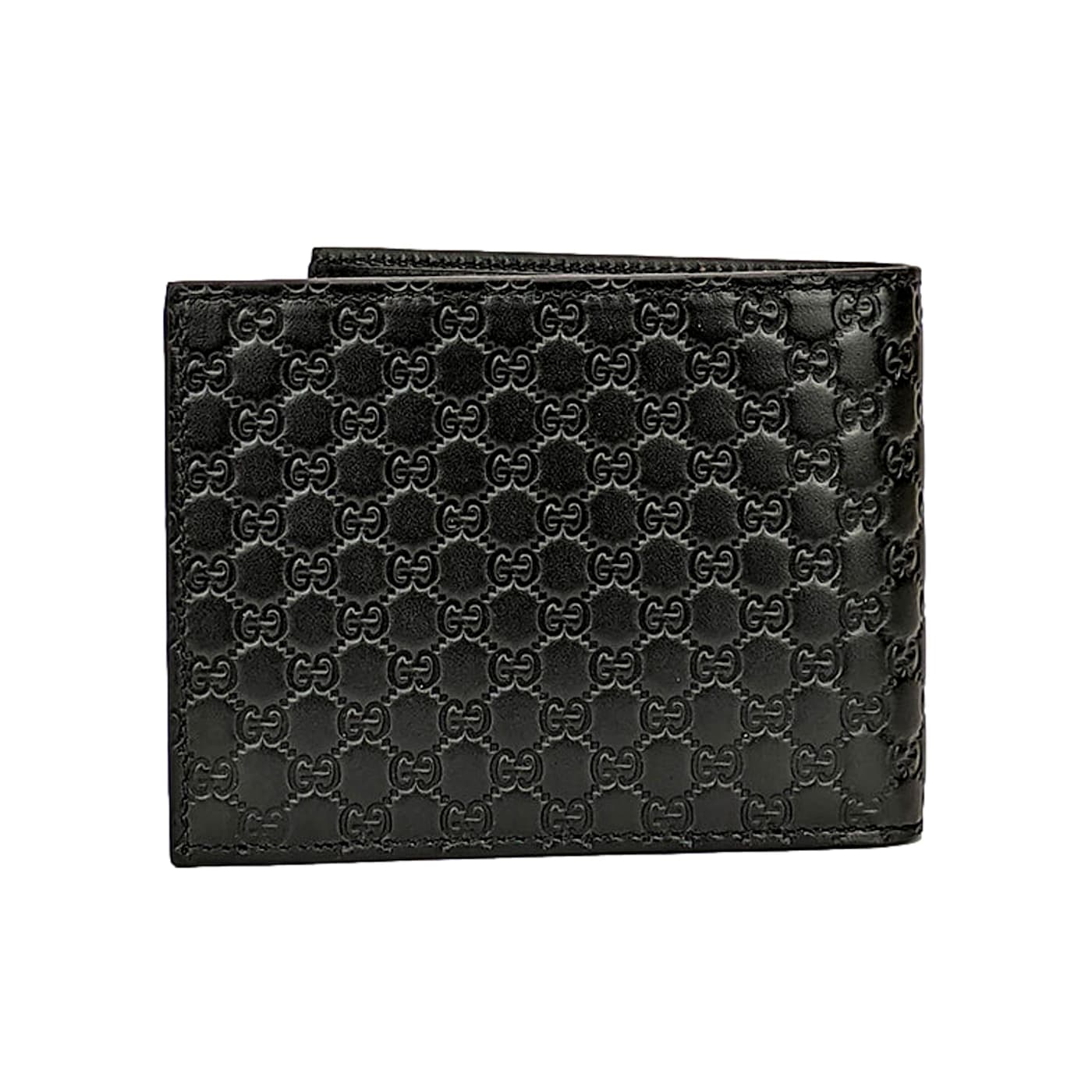 Gucci Men's Microguccissima GG Black Leather Trifold ID