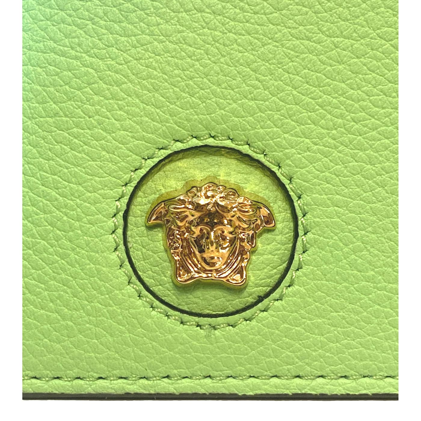 Versace La Medusa Green Vitello Card Case Key Chain - 17F0CA