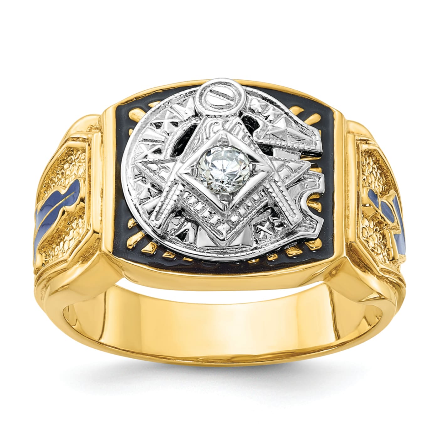 9ct Gold Diamond Masonic Signet Ring .15ct - Vintage Jewellery & Watches  Online