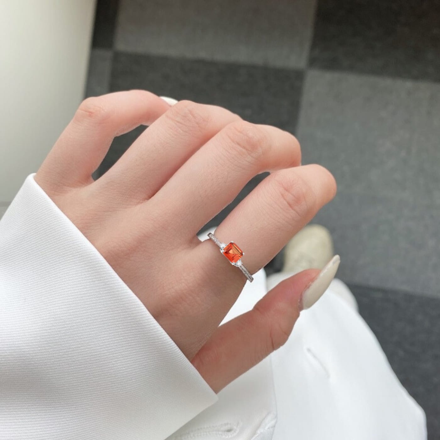 オレンジペコ　❀パワーストーンリング❀ Stream. | 【 NEW IN ｜ Orange & Citrine Rings 🍊 】 夏の手元