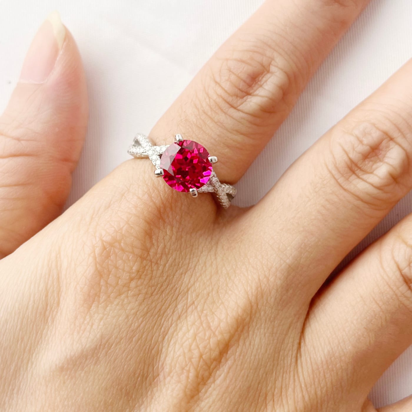 Ruby　inomata リング② 14Kt Gold 2 Stone Ruby Ring – Elizabeth Jewelry Inc.
