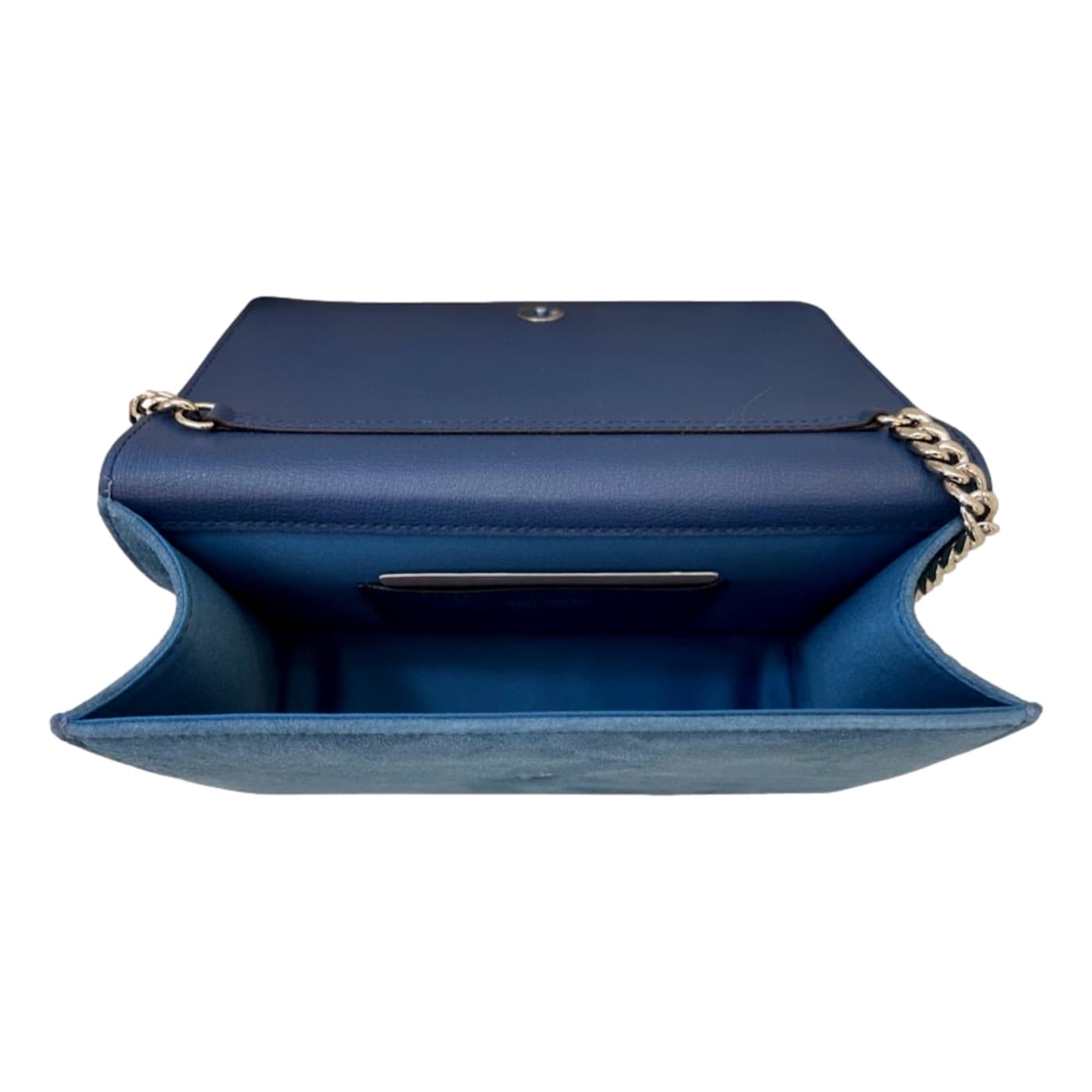Jimmy Choo Kalina Parrot Blue Suede Chain Wallet - 1C96HA