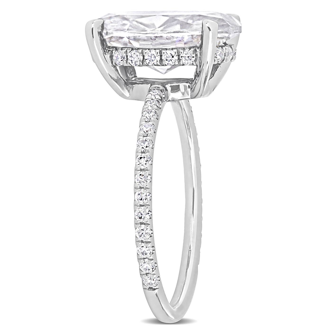 4 7/8 CT DEW Created Moissanite Engagement Ring in 10K White