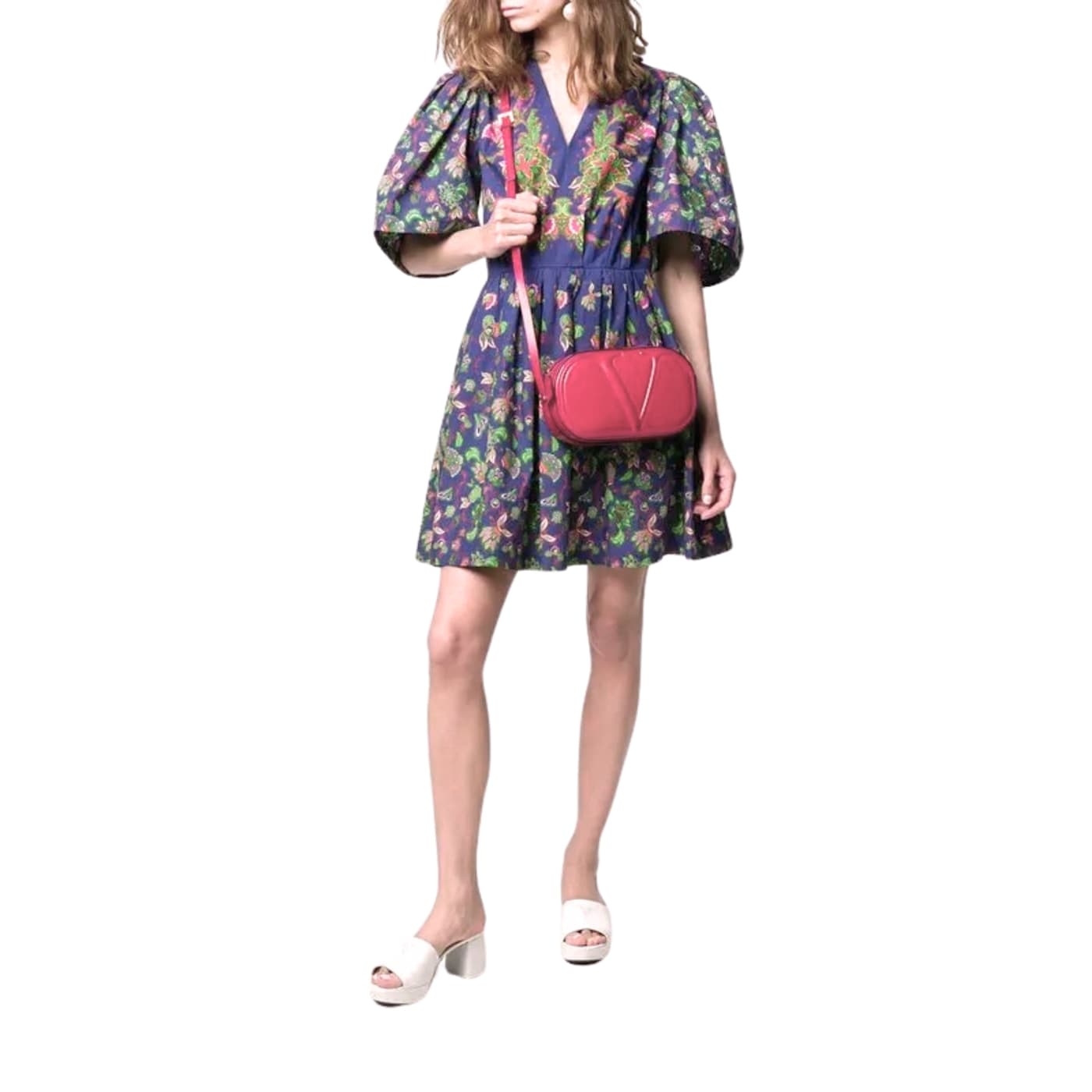 Valentino Garavani VLogo Walk Crossbody Bag Pink Calf Leather Medium 1DNCLA