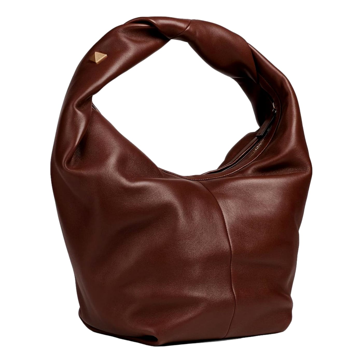【関税&送料込】Valentino Garavani Brown Leather Large Go-Ho Valentino Garavani Cognac Rockstud Shoulder Bag ○ Labellov