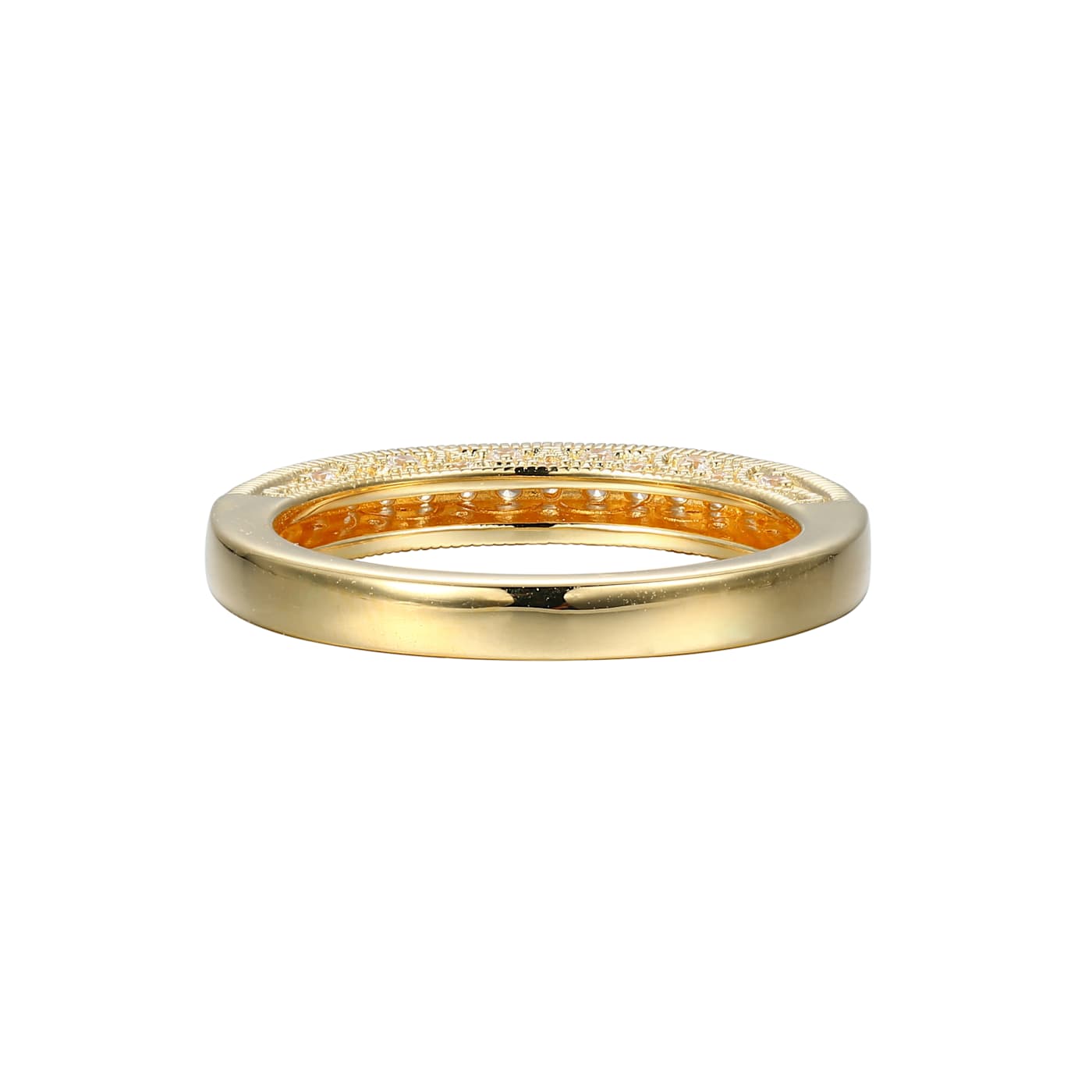 White Cubic Zirconia 18k Yellow Gold Over Sterling Silver