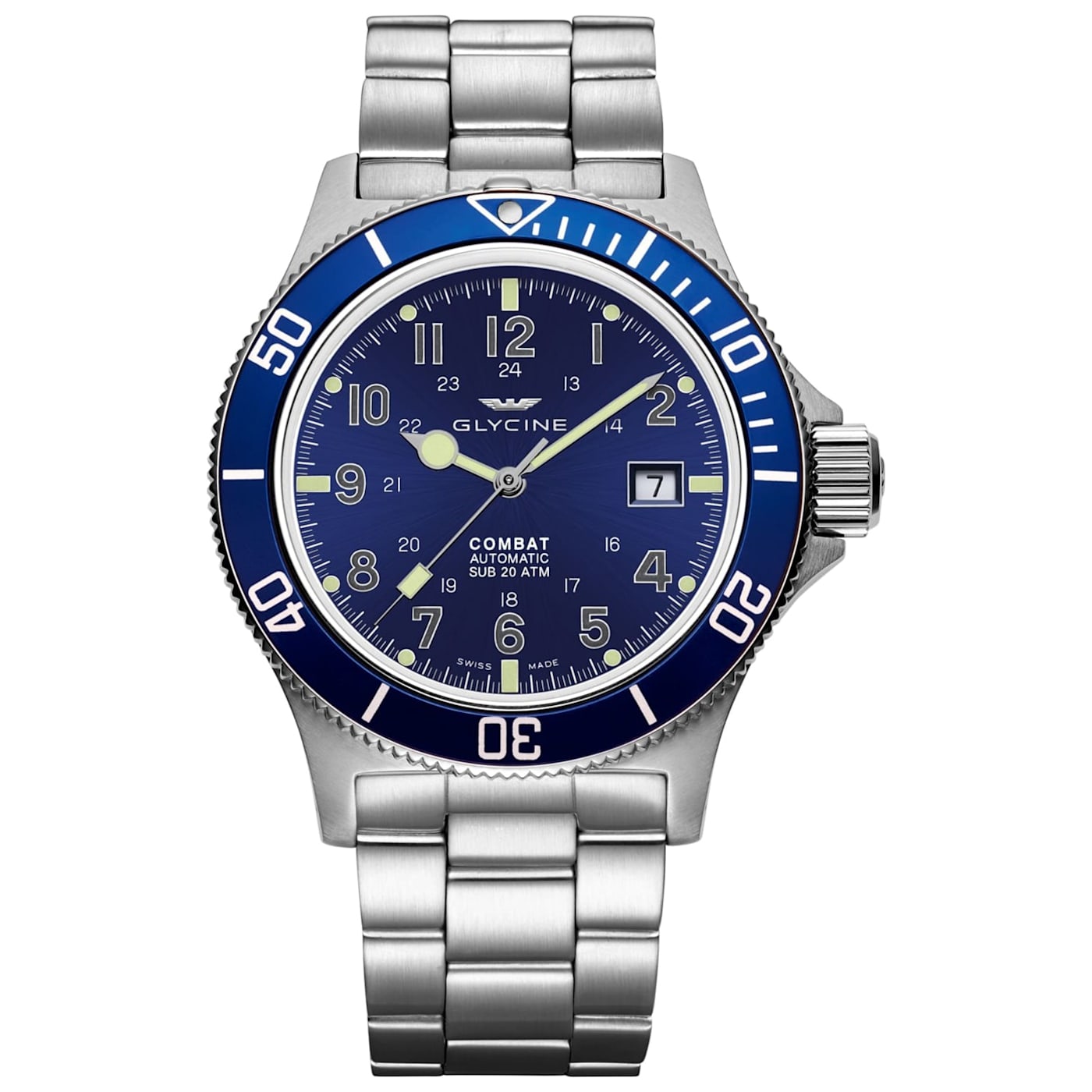 Glycine combat sub blue dial best sale