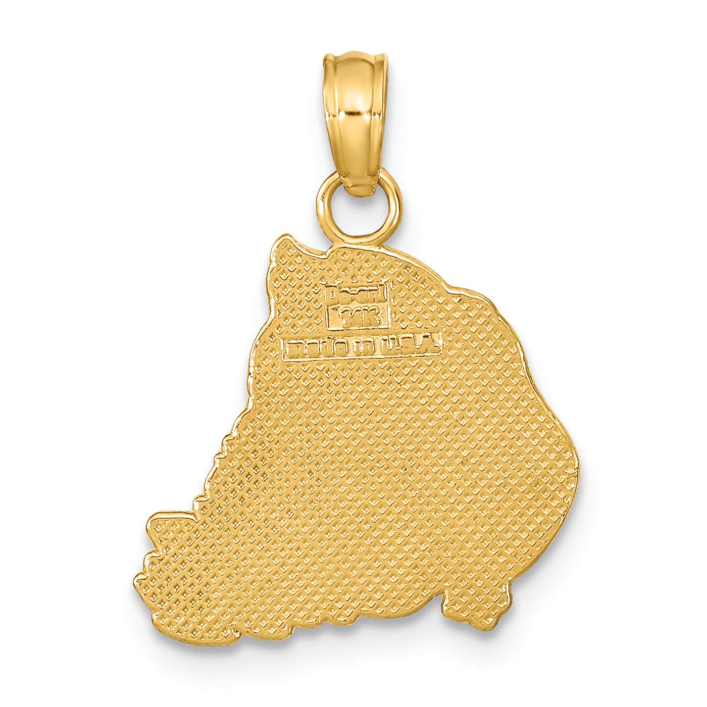 14k Yellow Gold Textured Flat Santa Face Charm - 1BGQ5A