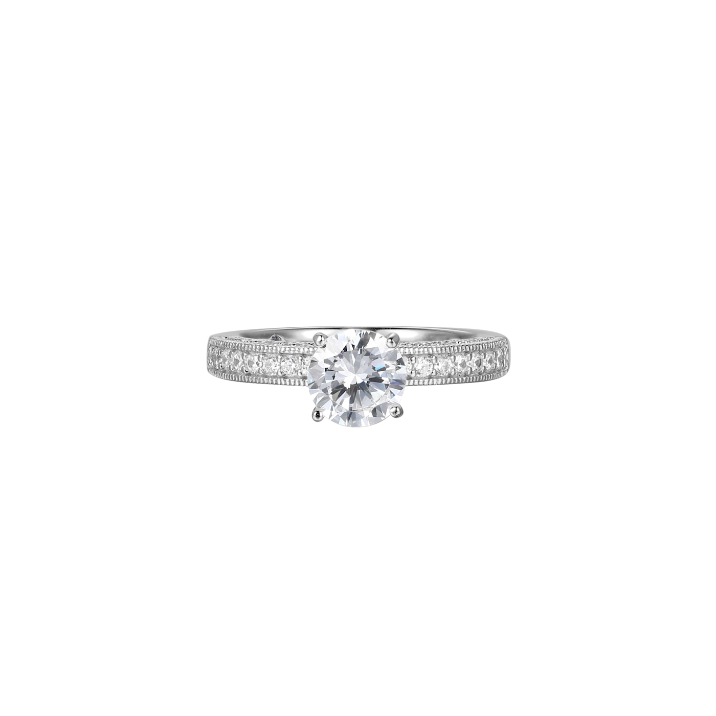 White Cubic Zirconia Platineve Ring With Band 3.63ctw - 134KNB