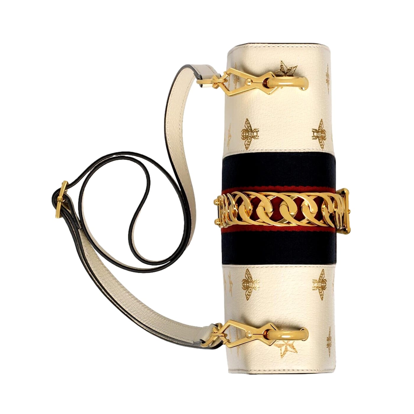 Gucci Sylvie Bee Star Ivory Leather Shoulder Bag - 14NZ1A
