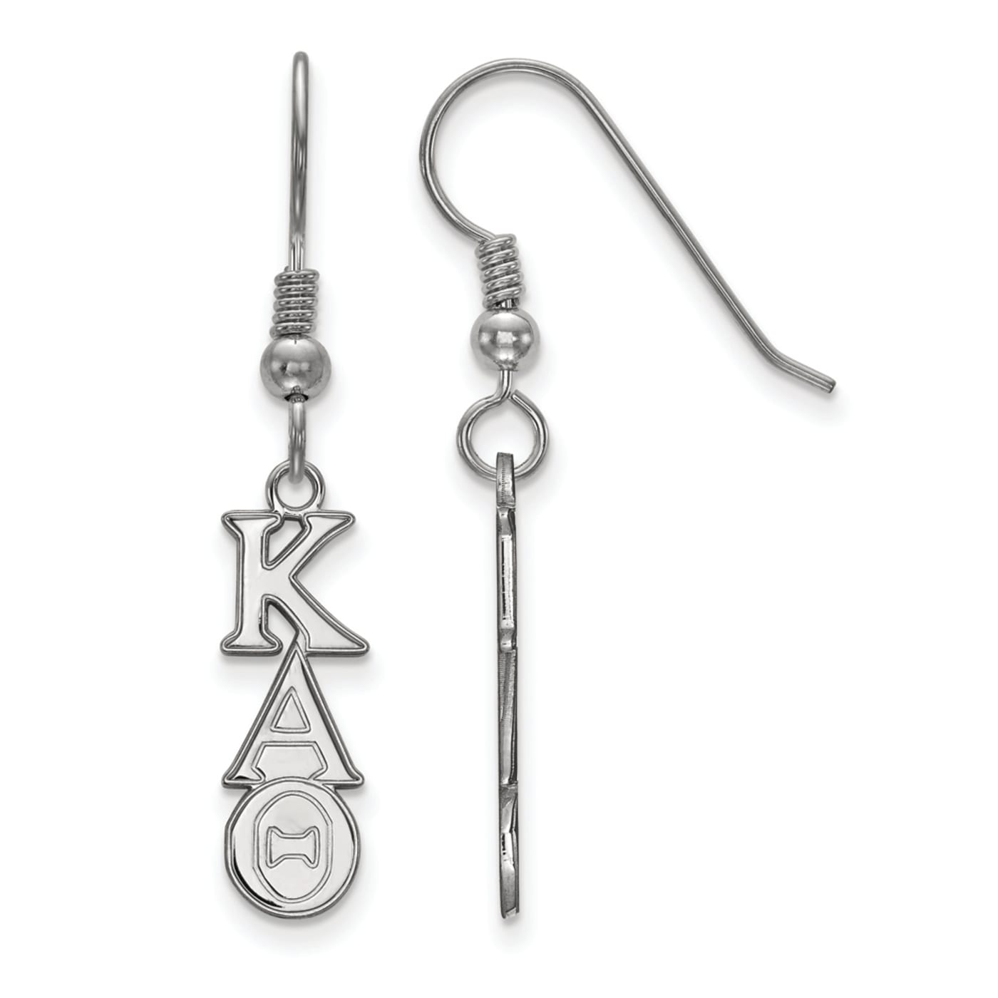 Rhodium Over Sterling Silver LogoArt Kappa Alpha Theta Small