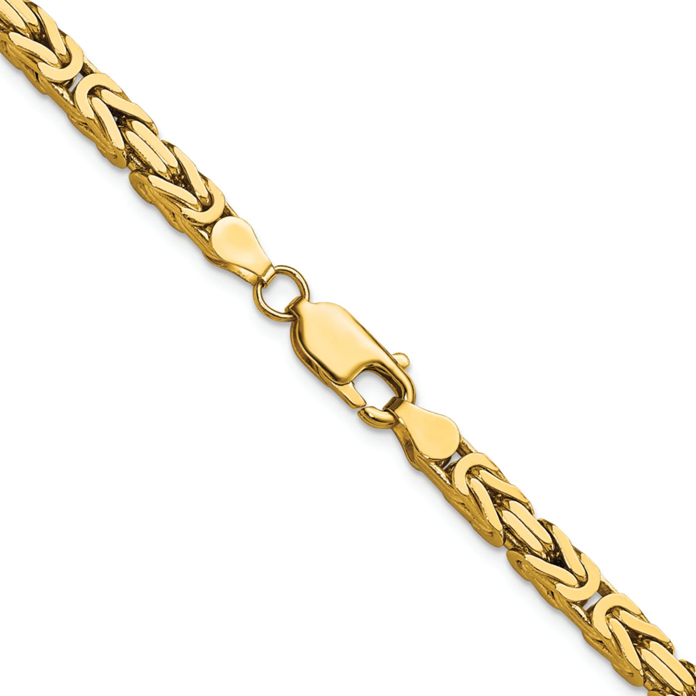 14K Yellow Gold 4mm Byzantine Chain Necklace - 1YR20B