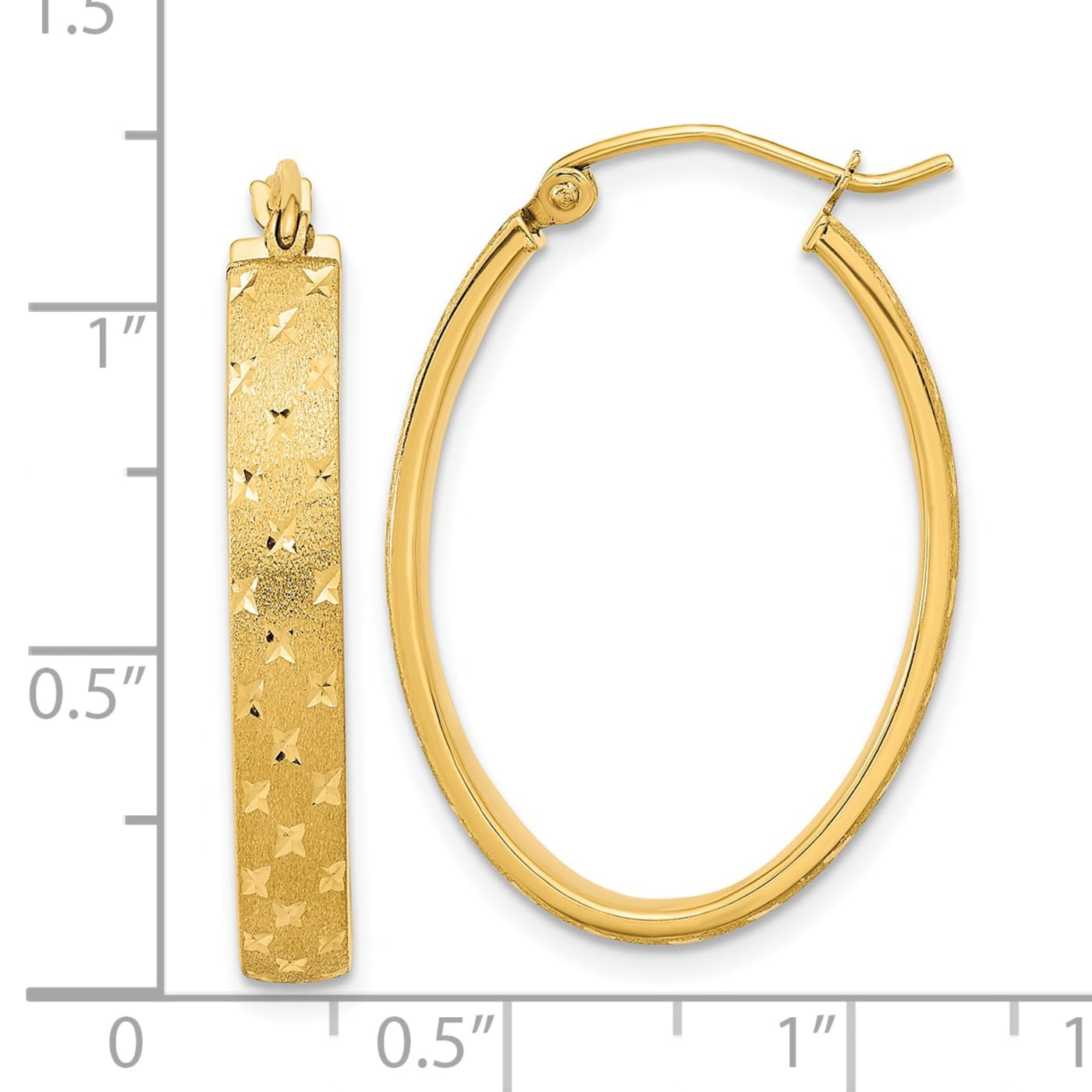  14k Two Tone Hinged post Gold Polished Knife Edge Double Hoop  Earrings Measures 18.45x7.23mm Wide Jewelry Gifts for Women: Clothing,  Shoes & Jewelry