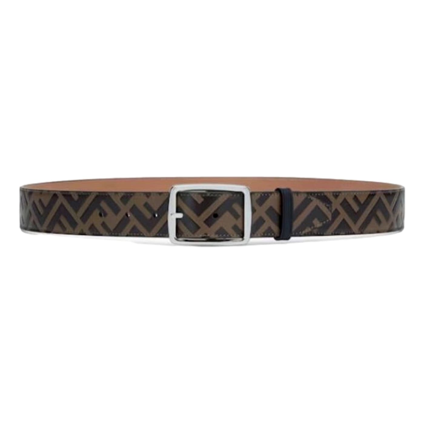Fendi FF Zucca Monogram Buckle Belt Size 90 Brown Calf Fendi FF Zucca Monogram Buckle Belt Size 90 Brown Calf
