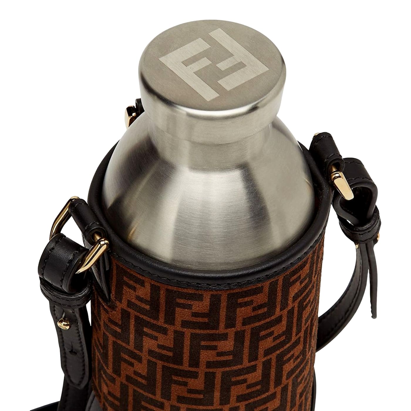 FENDI ROMA Flask ボトルホルダー Amazon.com: FENDI Roma Black Steel Bottle and FF Woven