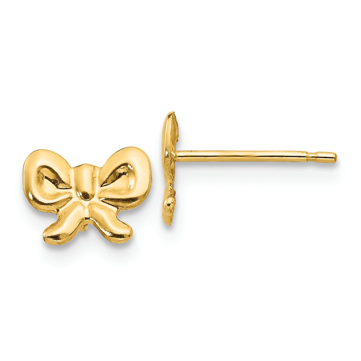 14K Yellow Gold Bow Post Earrings - 12X1TA