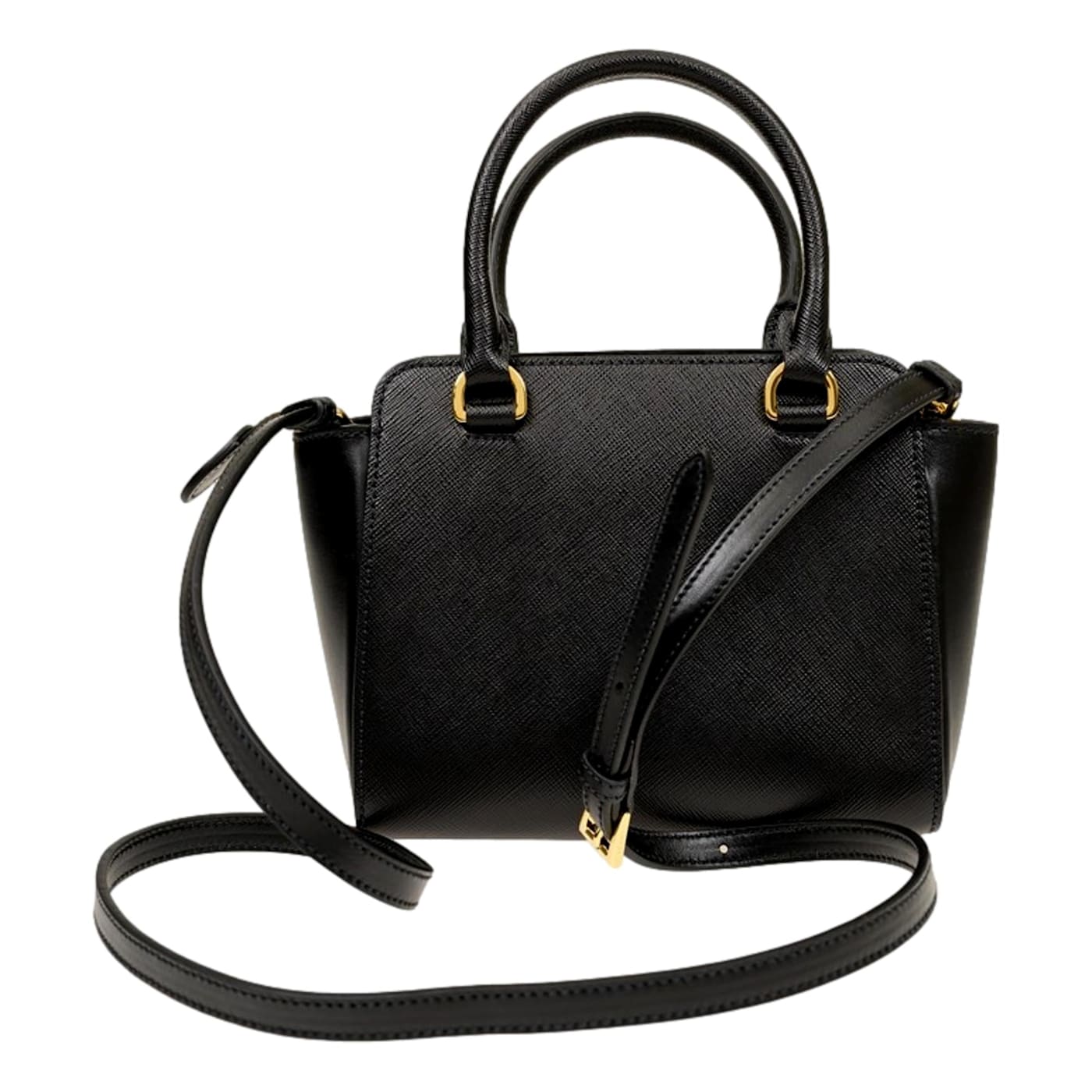 Prada Triangle Logo Black Saffiano Lux Leather Crossbody