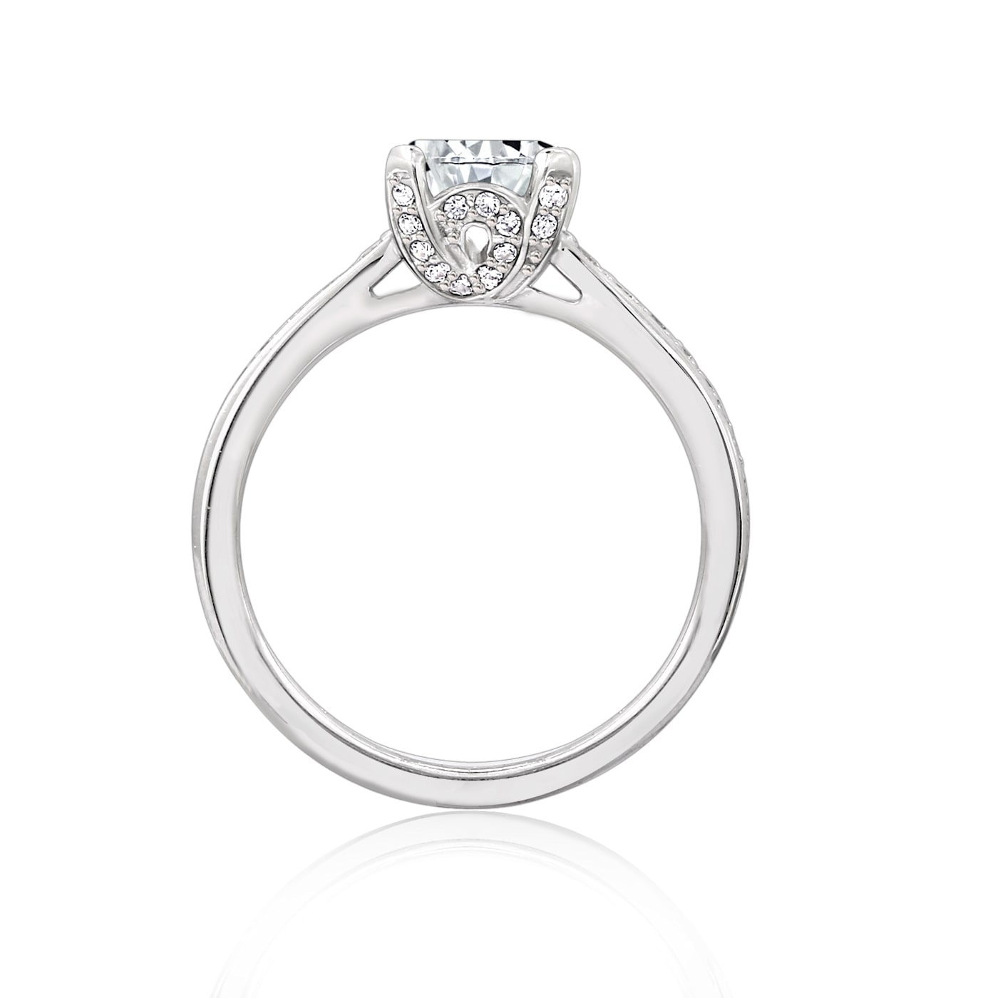 White Cubic Zirconia Platinum Over Sterling Silver Ring 1.70