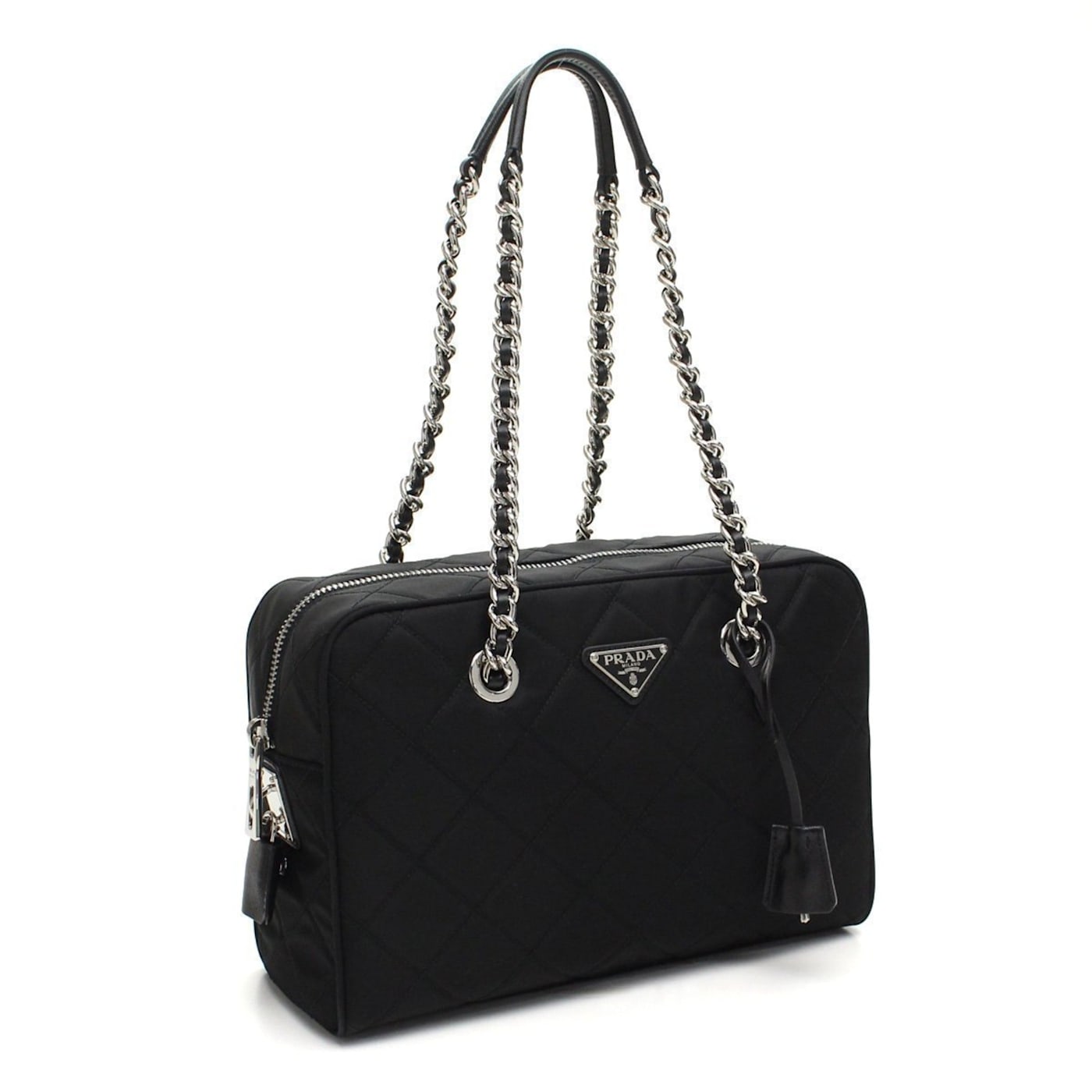 Prada nylon shoulder bag black clearance