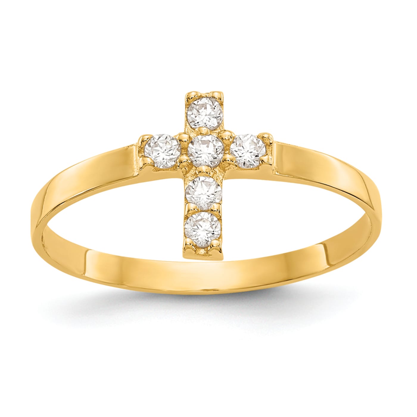 ル 年末のプロモーション Zirconia Cubic Gold Yellow 14K Cross 167FMA - Ring Baby アクセサリー