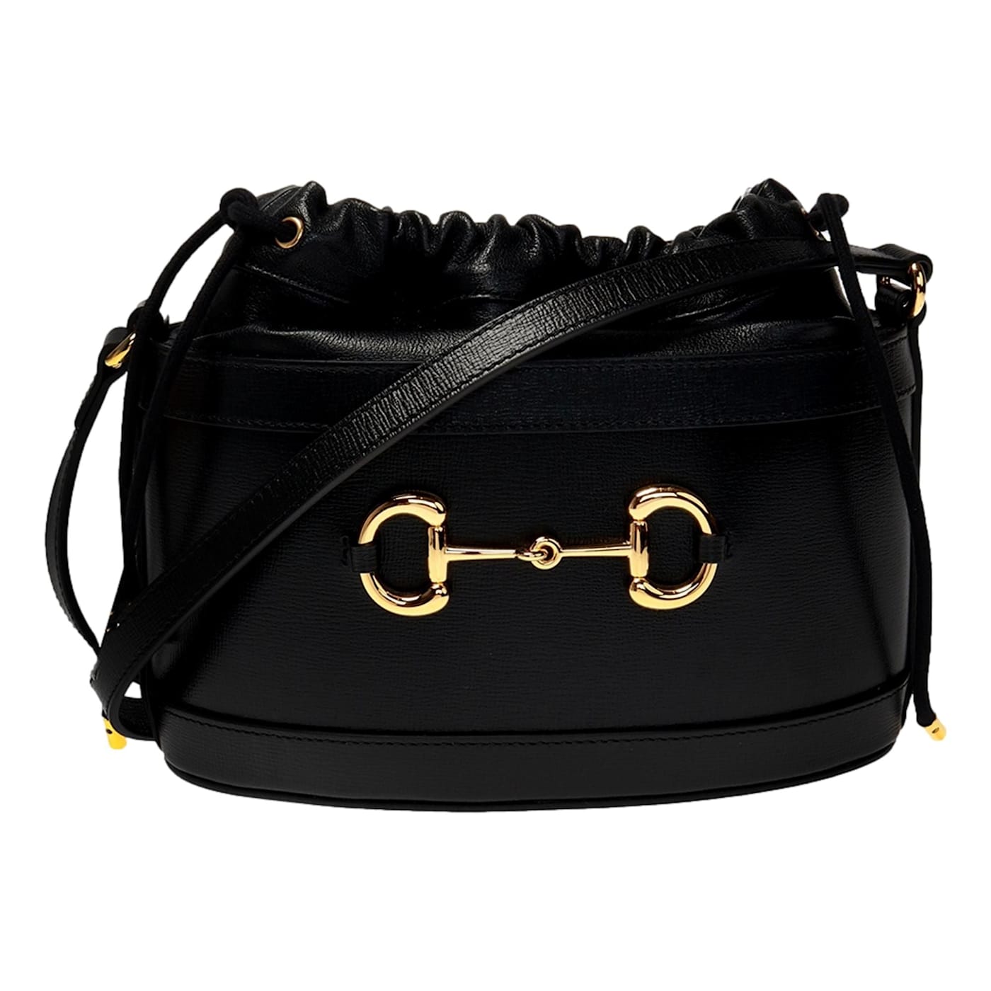 Gucci 1955 Horsebit Black Leather Bucket Bag 182R3A