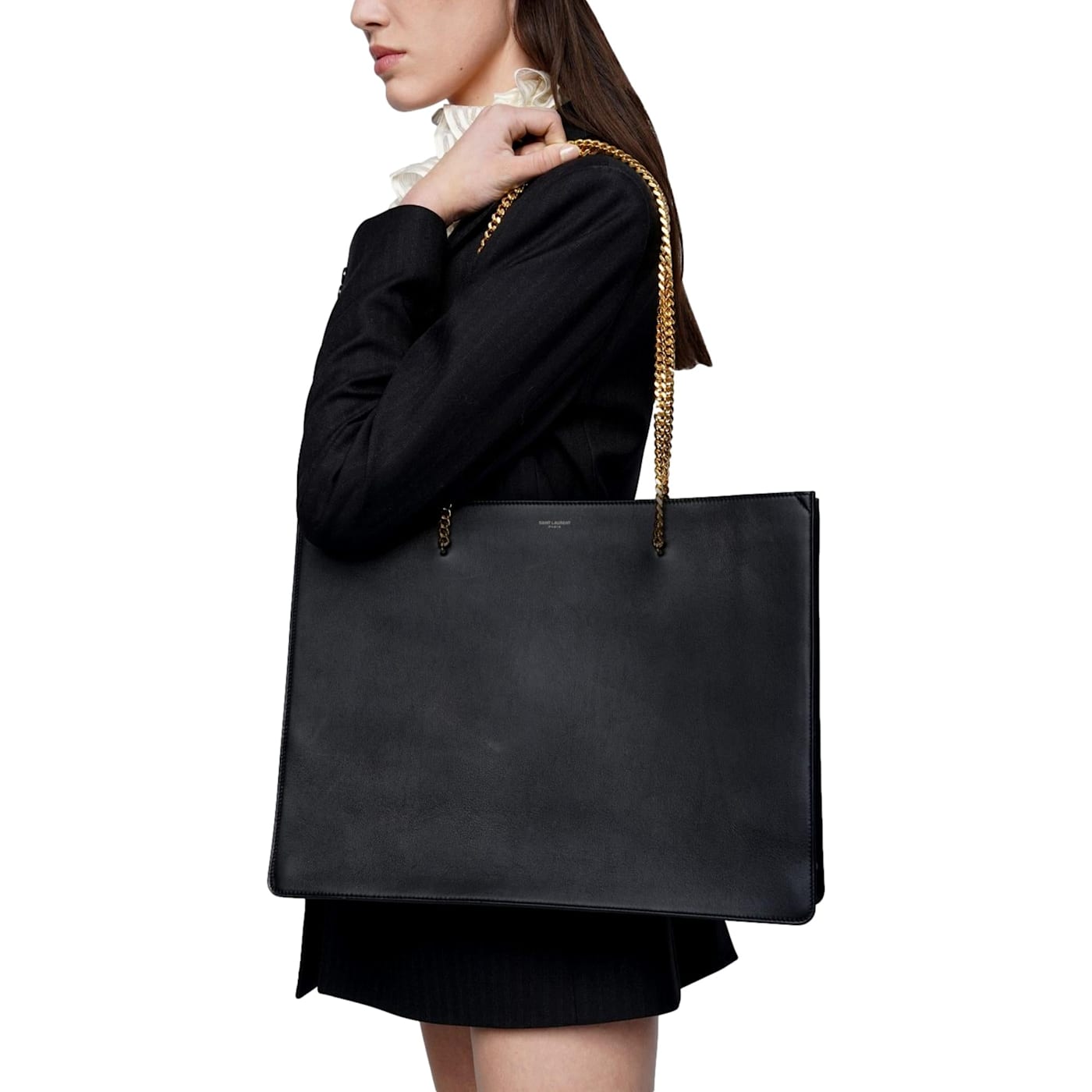 Saint Laurent Siena Ultra Lux Black Calf Leather Chain