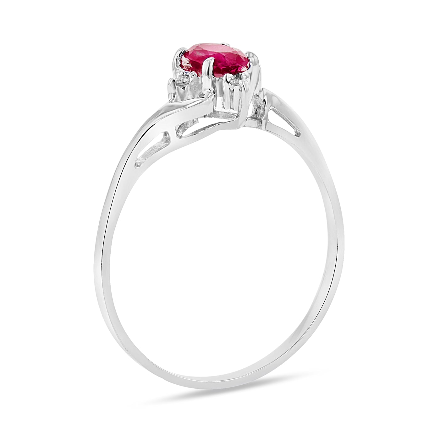 0.43ctw Ruby and Diamond Ring in 14k White Gold - 19C9ZB