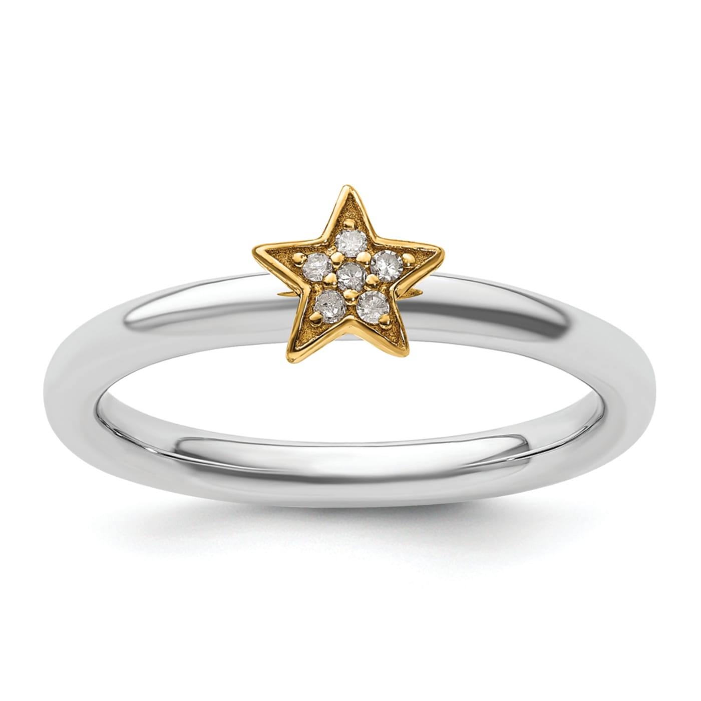 14K Yellow Gold Over Sterling Silver Stackable Expression