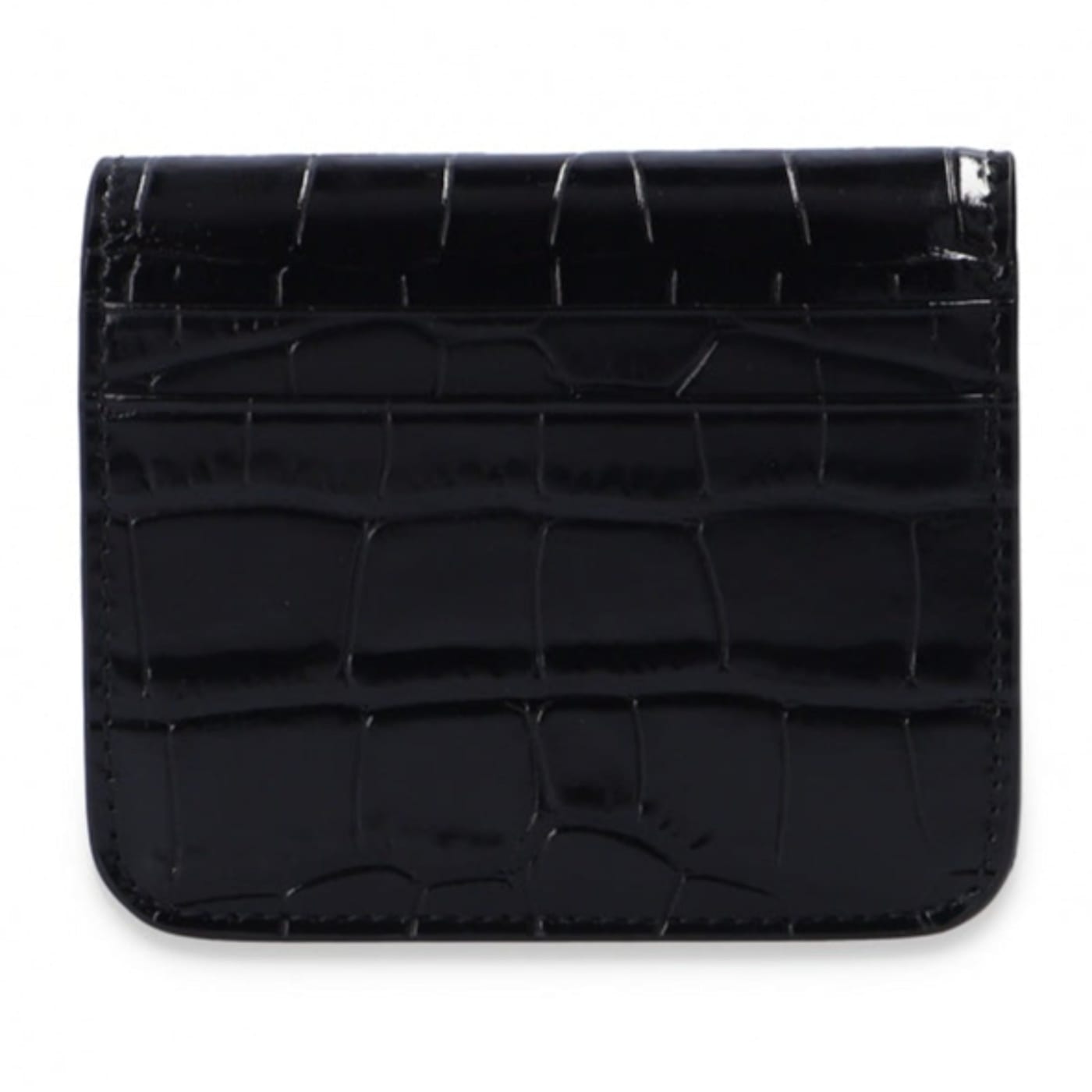 Balenciaga Black Calf Leather Crocodile Embossed Wallet - 11LD7A