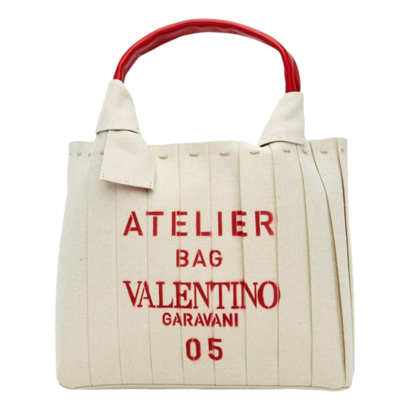 楽天 送料無料にならない Valentino Garavani 05 Plisse Edition Sac Atelier Canvas バッグ