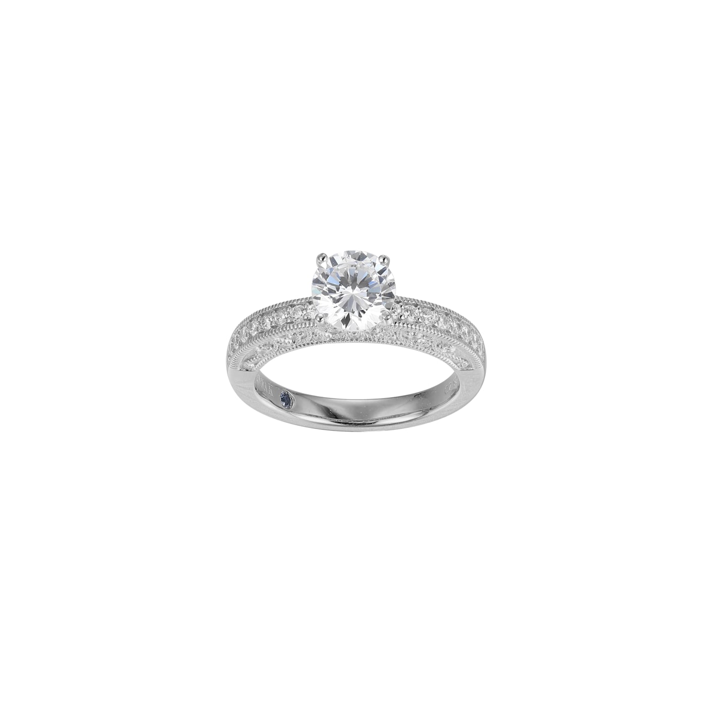 White Cubic Zirconia Platineve Ring With Band 3.63ctw - 134KNB