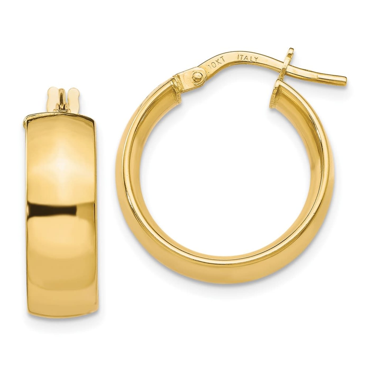 10k Yellow Gold 20mm x 2mm Polished Hoop Earrings - BGV598 10k Yellow Gold 20mm x 2mm Polished Hoop Earrings - BGV598