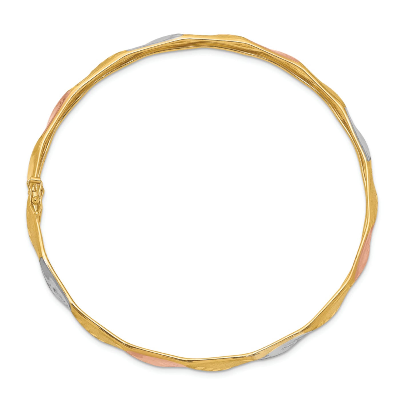 Twisted Bangle Bracelet 10K Yellow Gold 7.5