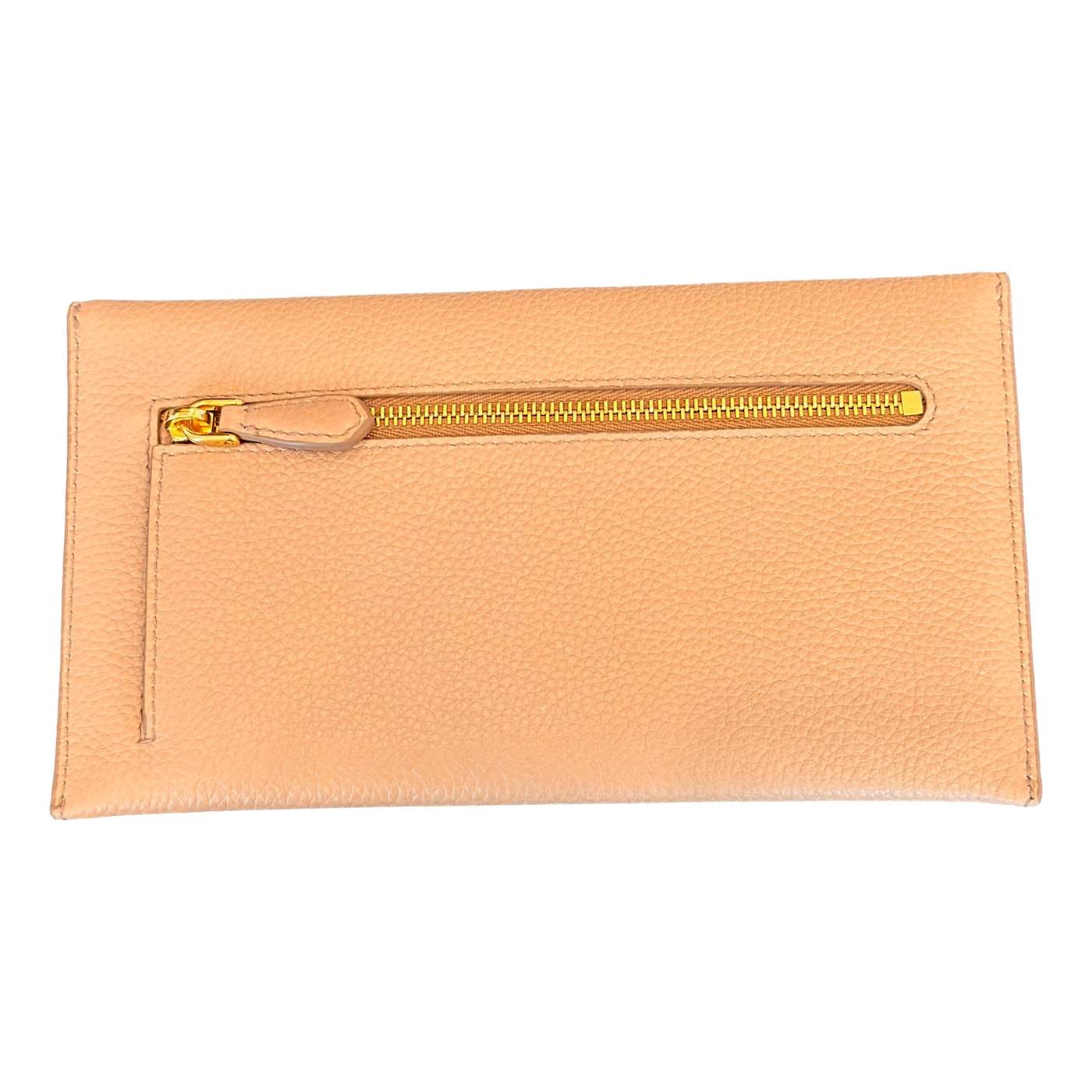 Prada Beige Vitello Grain Leather Long Envelope Wallet 17JCCA