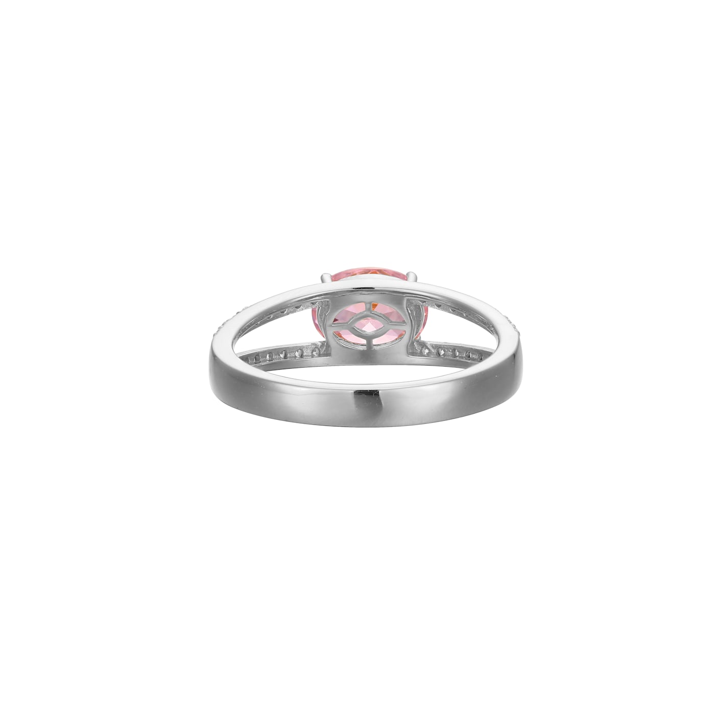 Pink And White Cubic Zirconia Platinum Over Sterling Silver