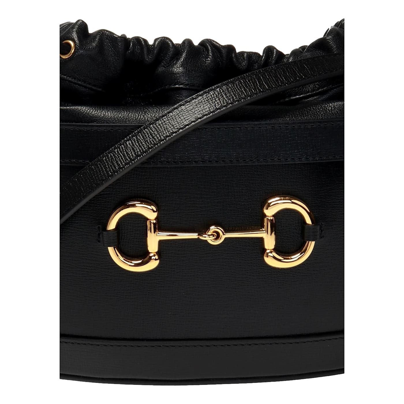 Gucci 1955 Horsebit Black Leather Bucket Bag 182R3A