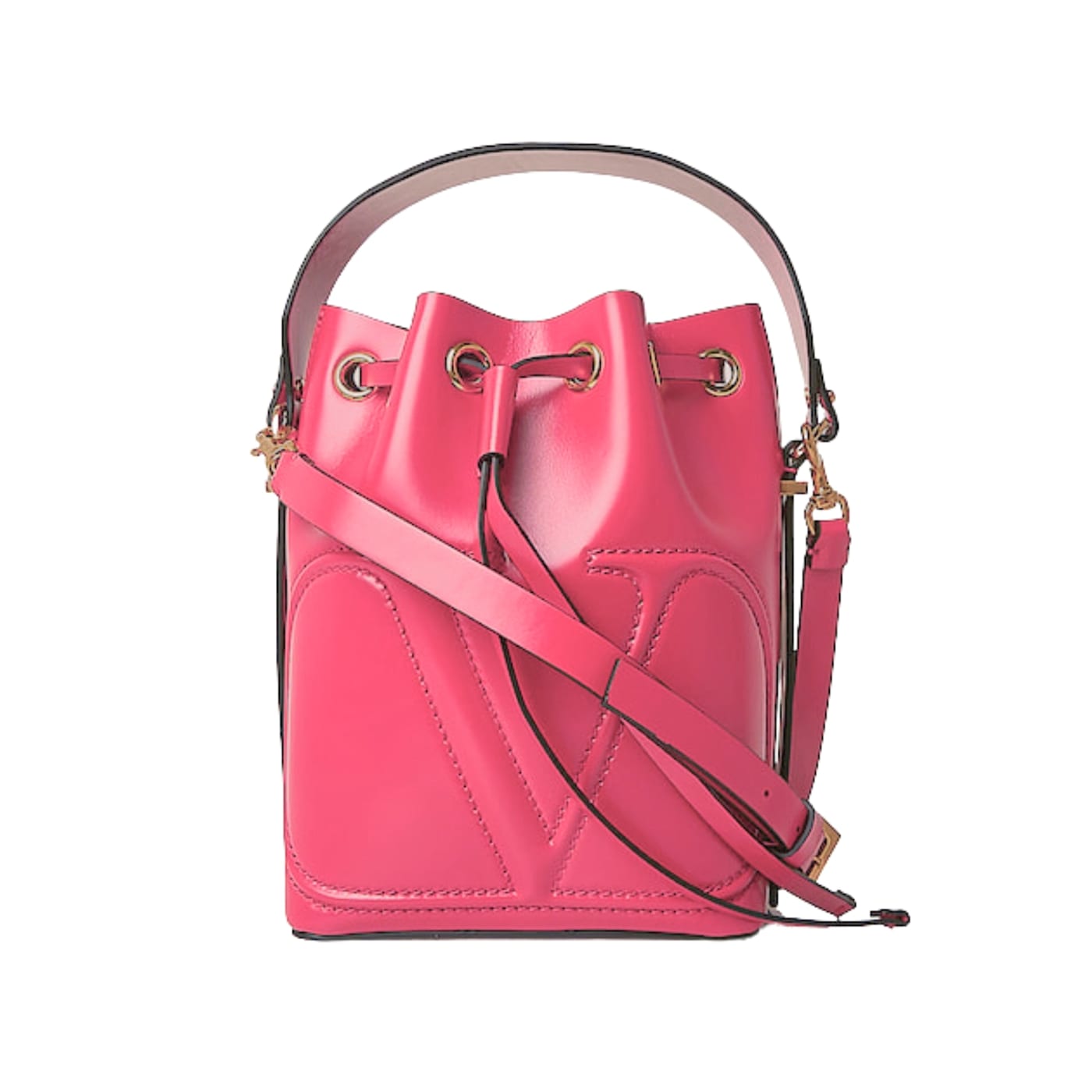 VALENTINO☆VLogo Walk mini bag Valentino Garavani VLogo Walk Bucket Crossbody Bag Pink Calf