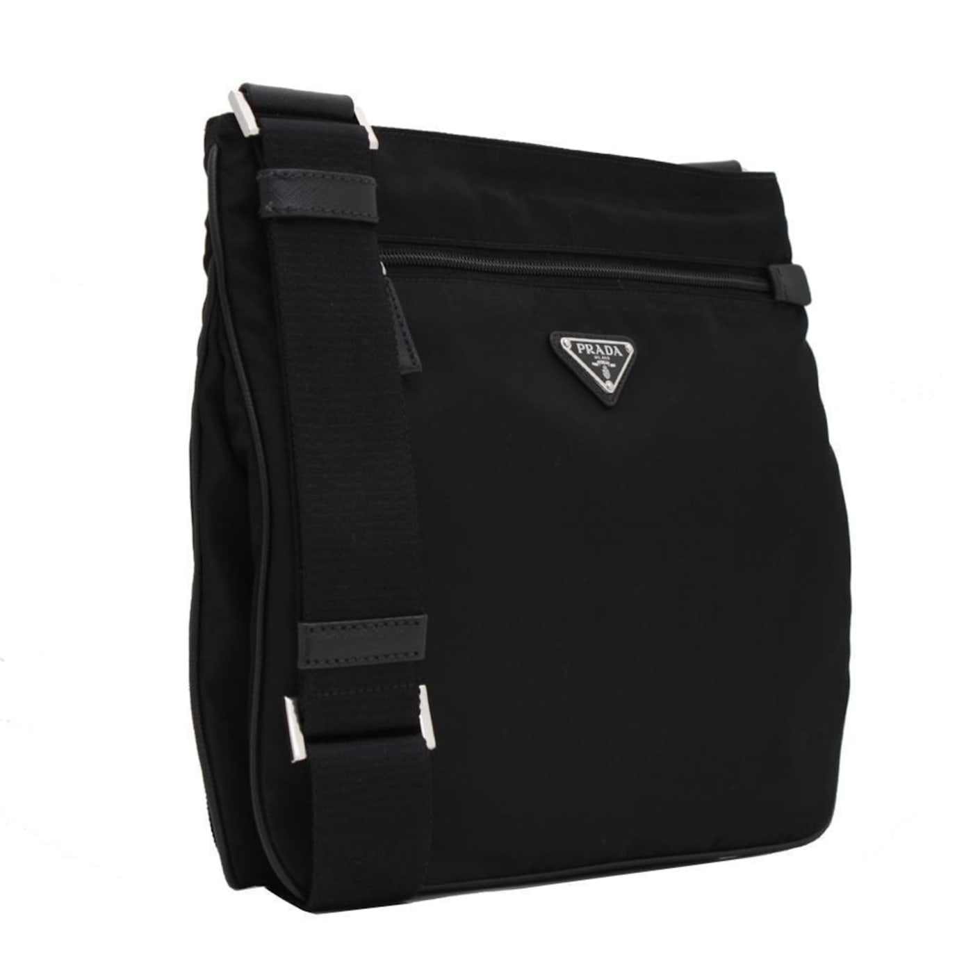 Prada Tessuto Saffiano Black Messenger Bag Cross Body - 19B0YA