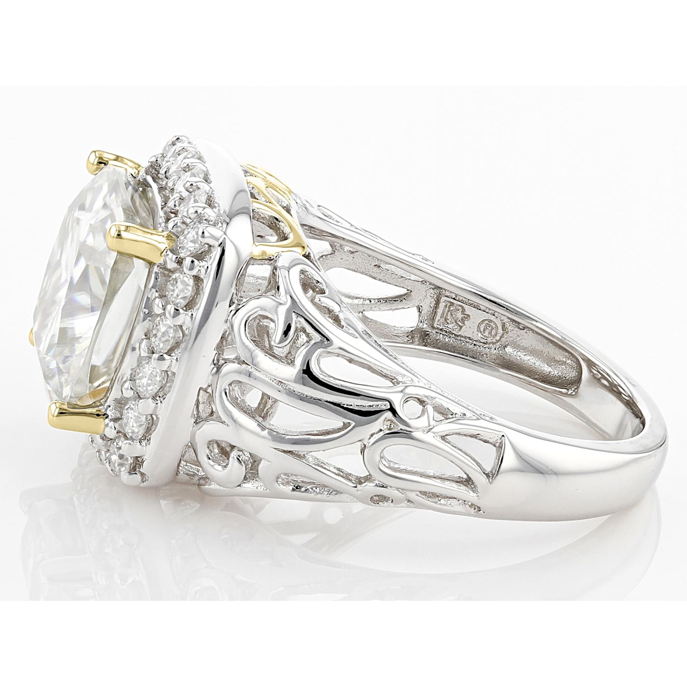 Crystal Tones Moldavite Platinum 9インチ Candlelight and colorless moissanite platineve and 14k