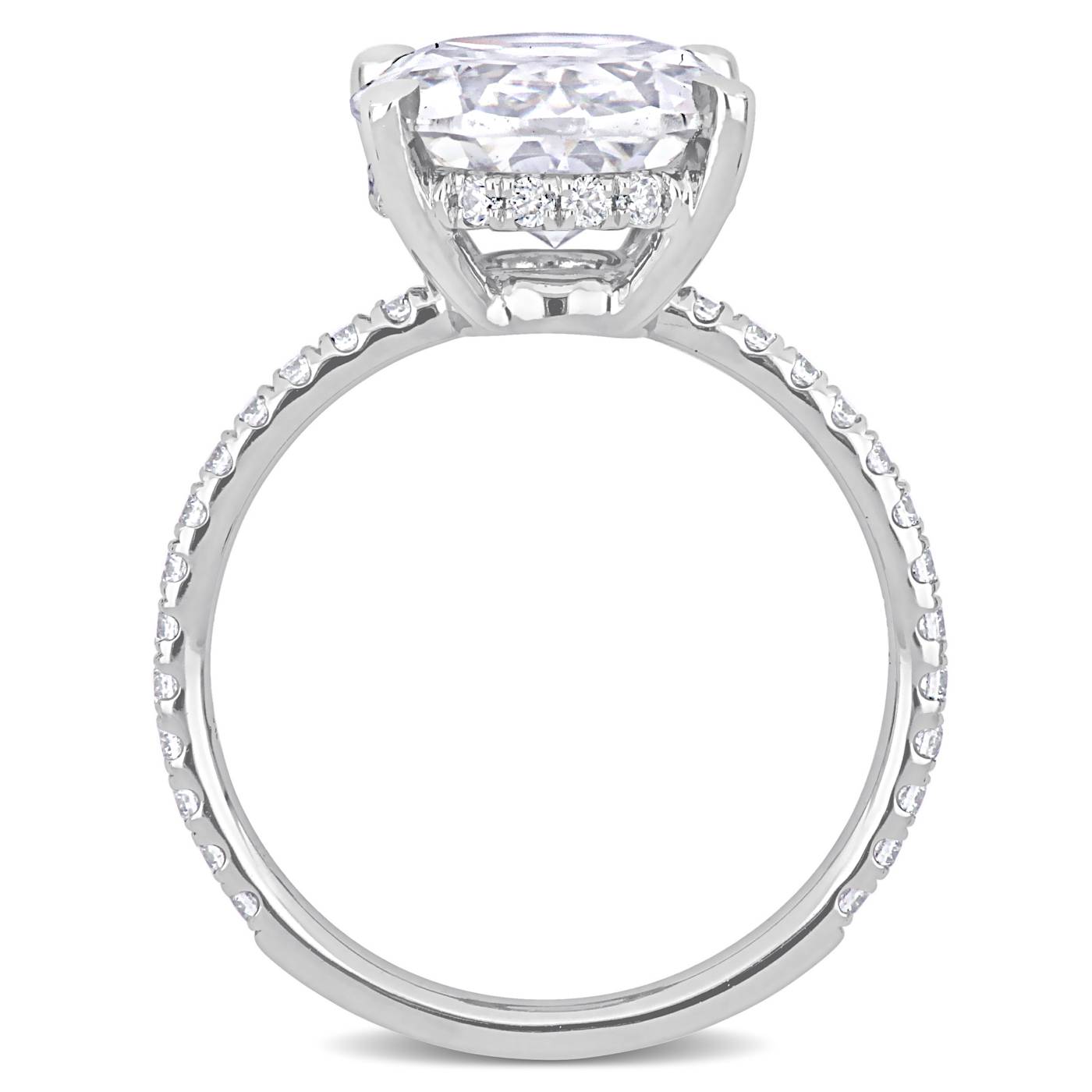 4 7/8 CT DEW Created Moissanite Engagement Ring in 10K White