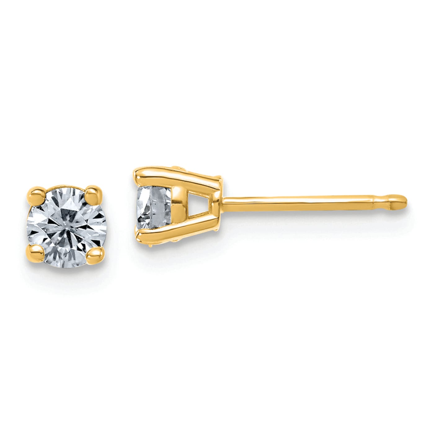 14K Yellow Gold 1/2ct. 4.0mm Round D E F Pure light