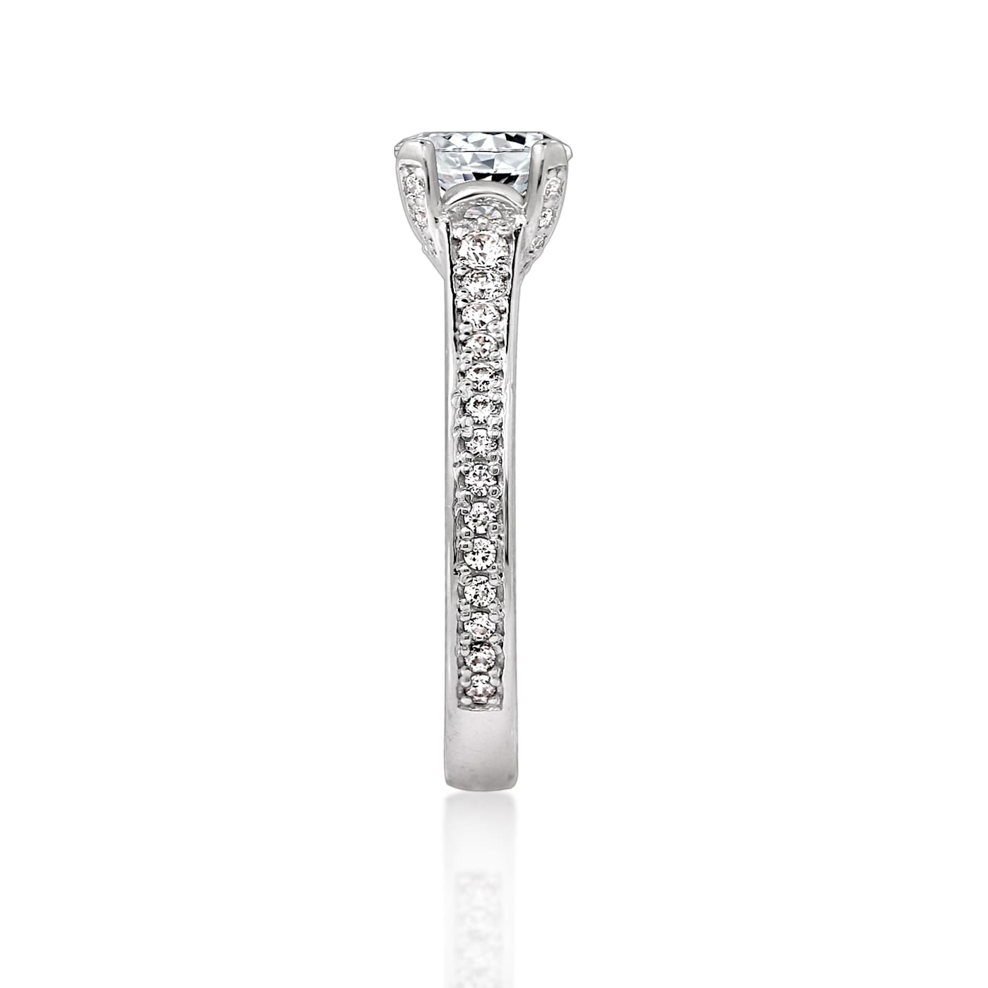 White Cubic Zirconia Platinum Over Sterling Silver Ring 1.70