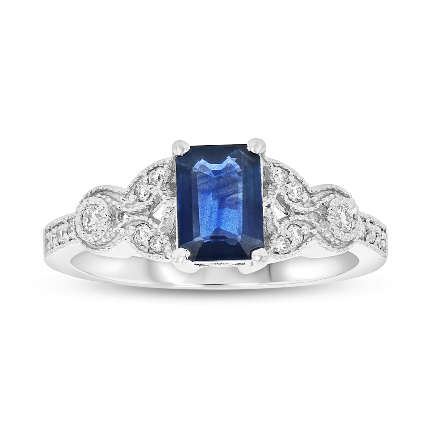 1.15ctw Sapphire and Diamond Ring in 14k White Gold - 1122NB