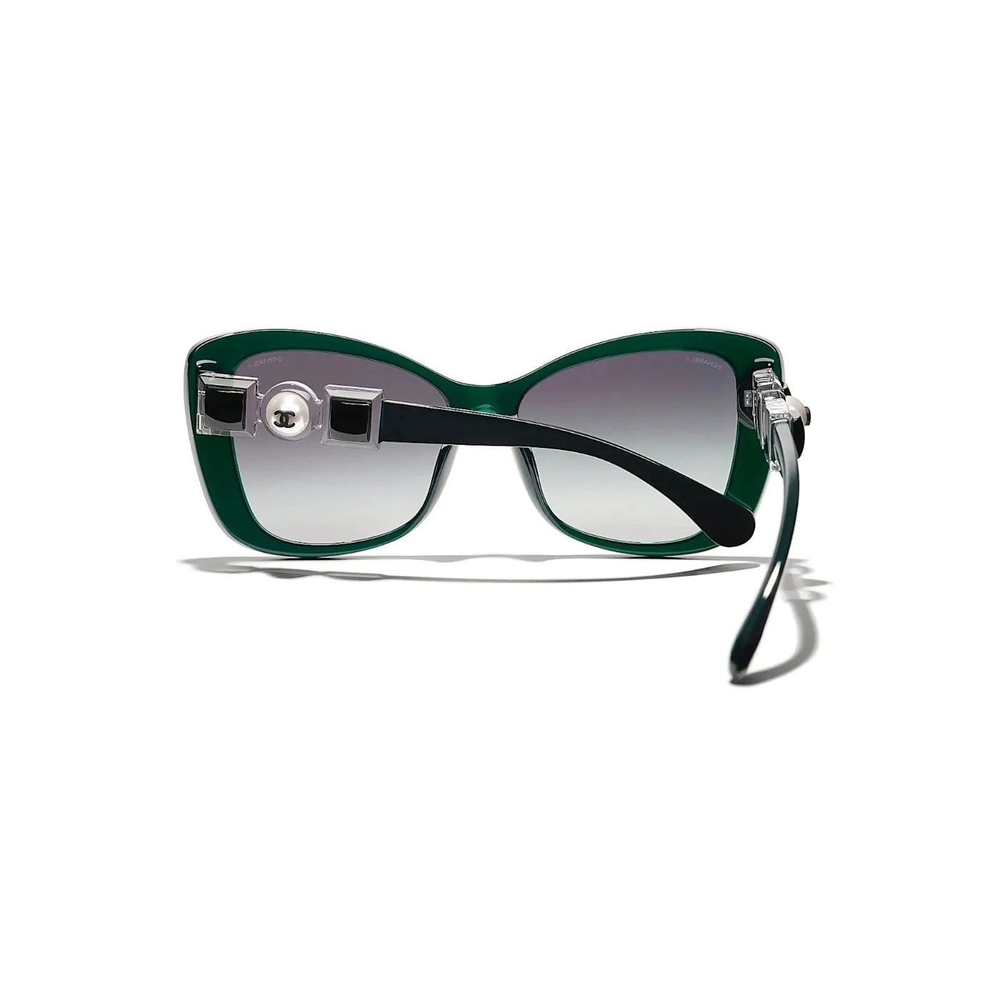 Chanel Dark Green Frame with Pearl Detail/Gray Gradient Lens