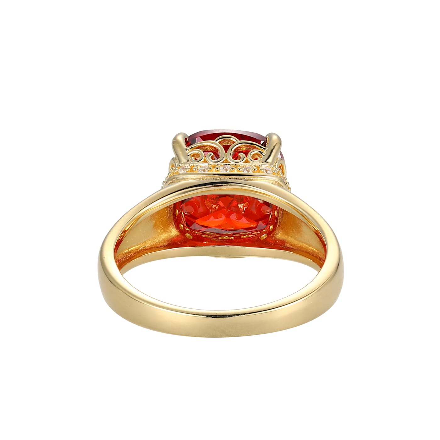 お歳暮･冬ギフト2024｜ギフト・贈り物はセブン Red And White Cubic Zirconia 18k Yellow Gold Over Silver 指輪・リング