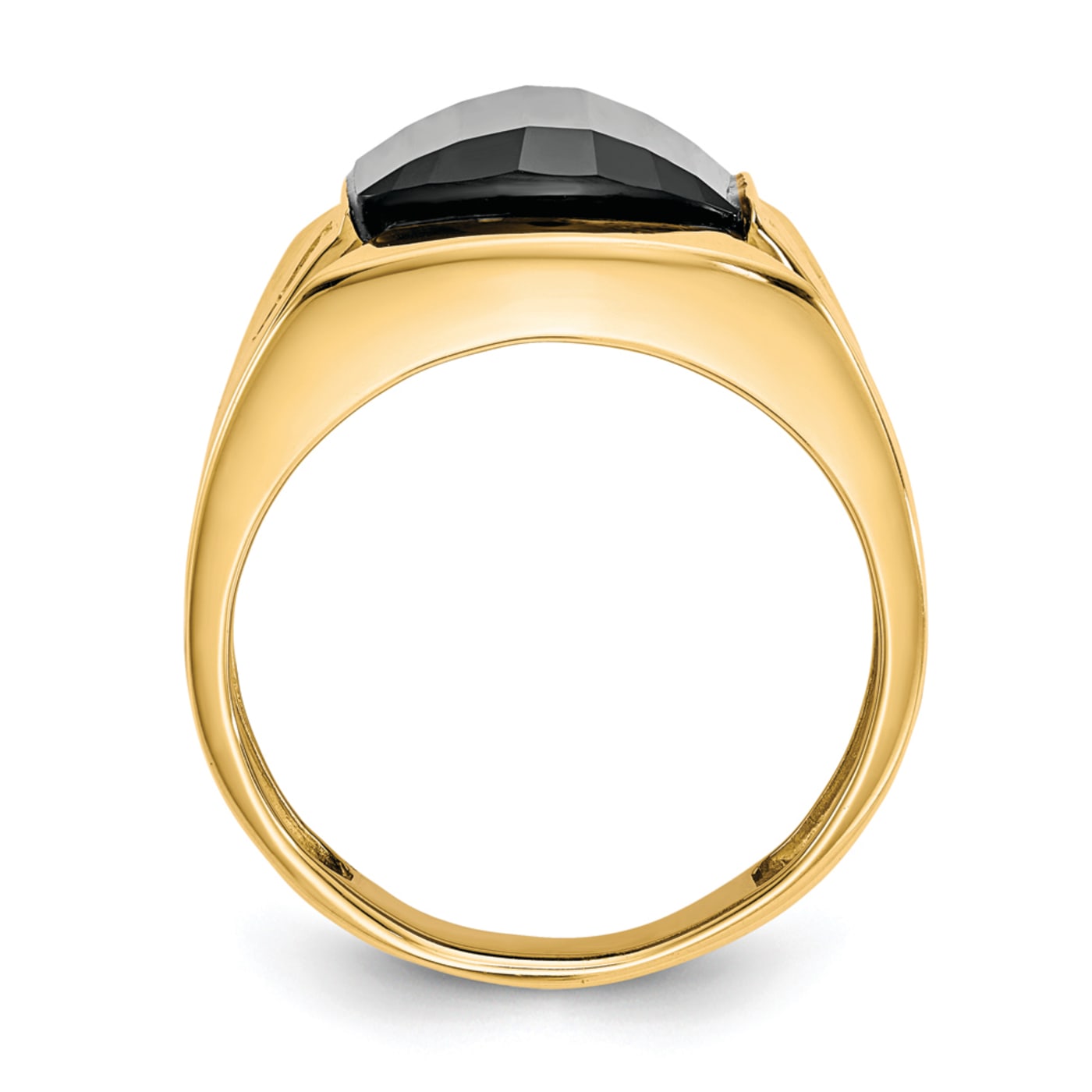 【返品交換不可】 Onyx Black and Diamond Men's Gold Yellow 10K Ring 13WGBA - アクセサリー