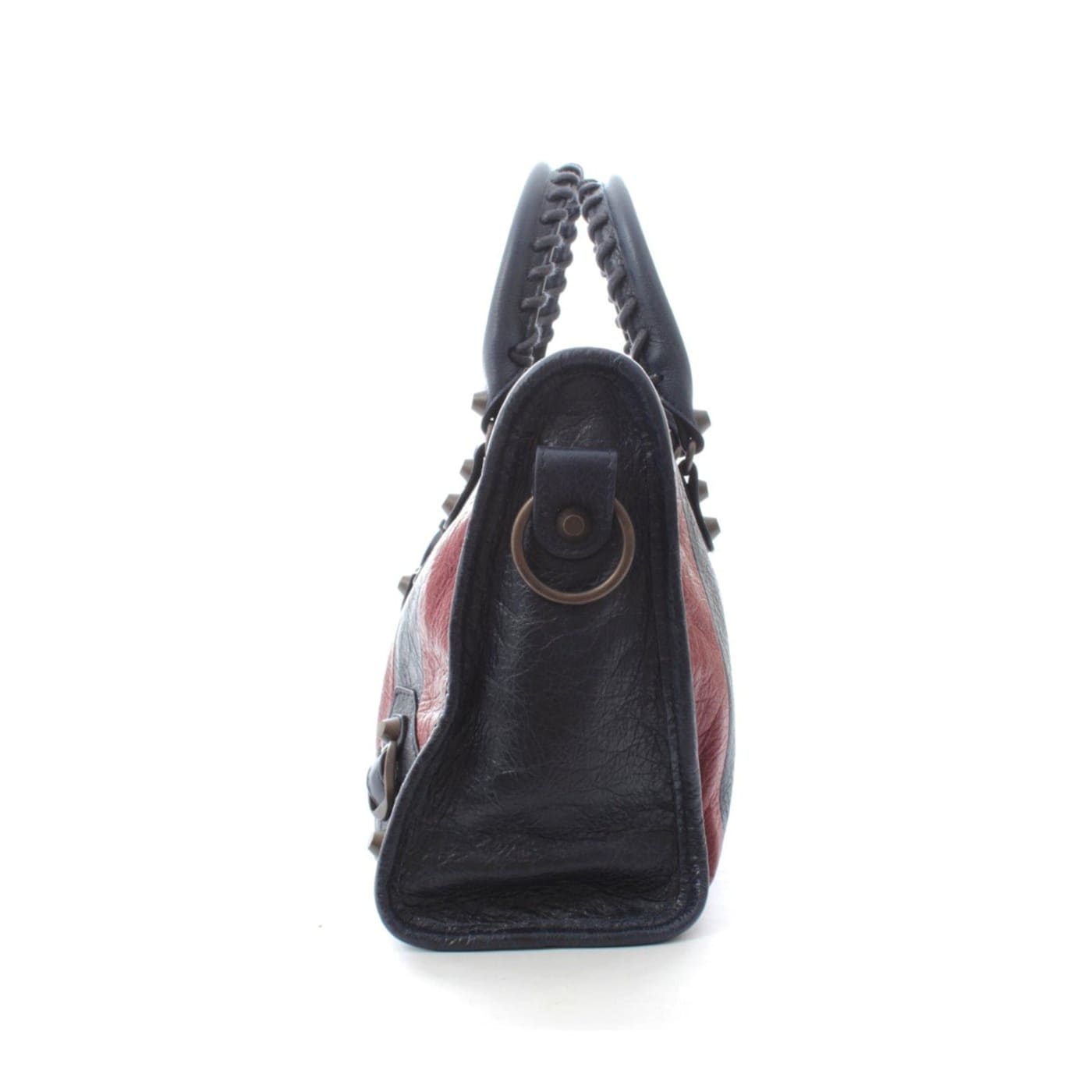 Balenciaga Classic City Marine Bordeaux Stripe Small Satchel